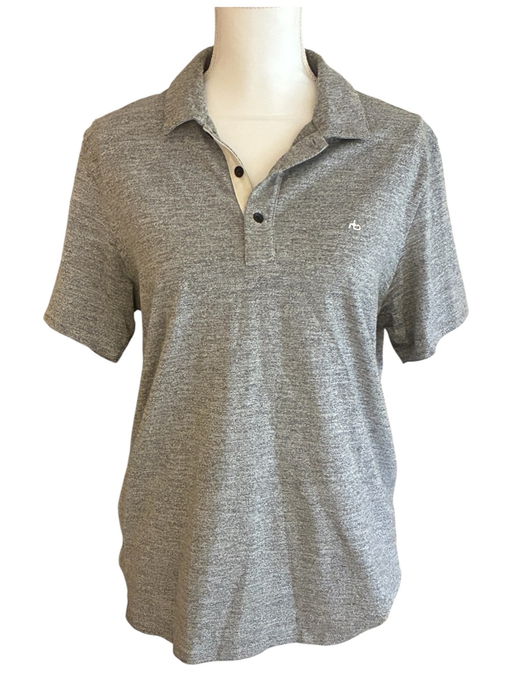 rag &bone Standard Issue Heather Gray Short Sleeve Everyday Casual Cotton Polo M